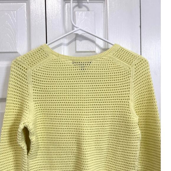 Banana Republic NWT Allover Stitch Yellow Open Knit Sweater XS - Picture 5 of 8